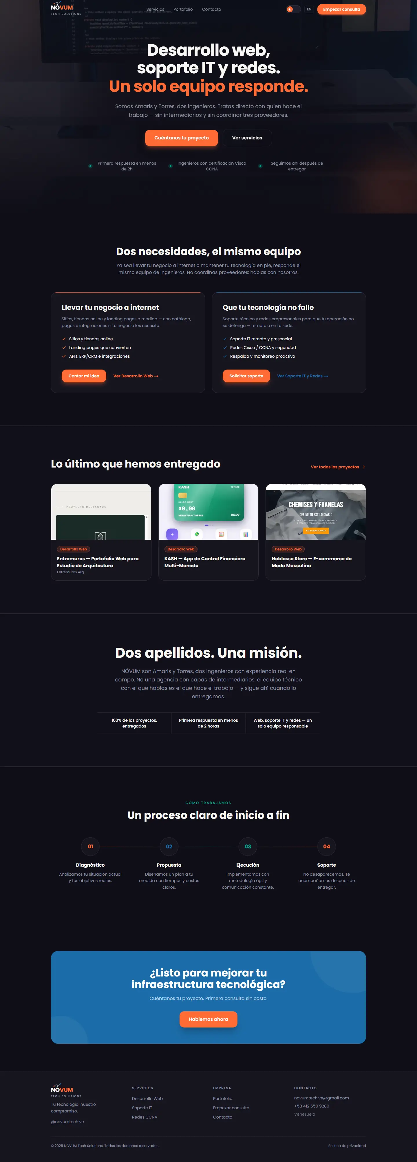NÓVUM Tech Solutions en escritorio